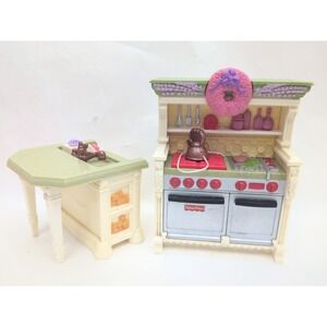 2008 Fisher Price Loving Family Doll Furniture KITCHEN Stove Island Works